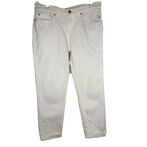 GAP Jeans Womens 8 White Ankle Skinny Cuffed Jeans 29 inch Pockets & Button NEW